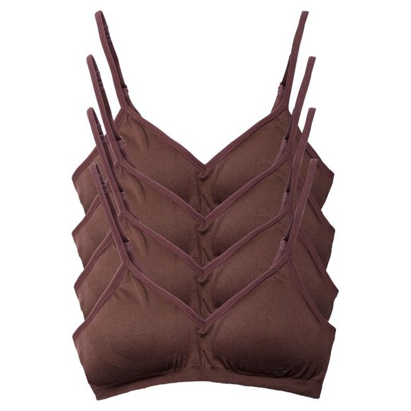 4-Pack Demi Padded Bralette Adjustable Straps A3 Mocha New NWB